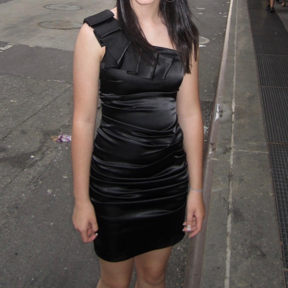 Black one shoulder dress